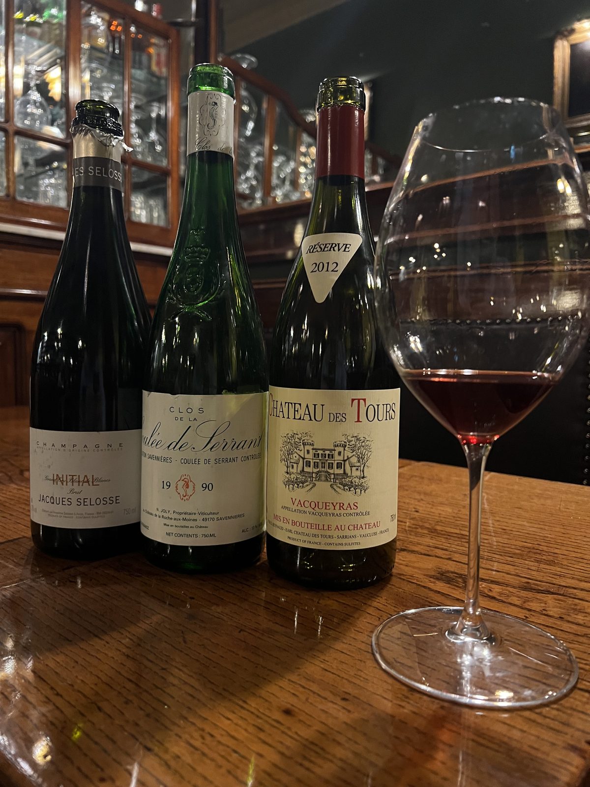 Selosse, Coulée de Serrant en Château des Tours aan de toog, Borze Café Antwerpen