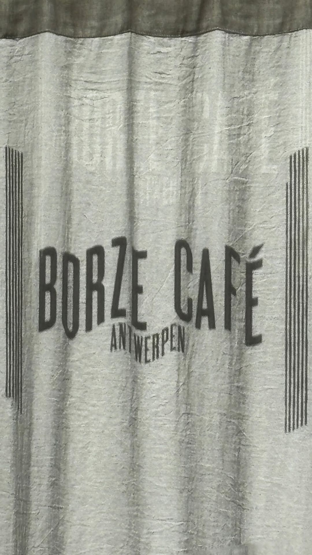 Doek met het opschrift Borze Café Antwerpen, Borze Café Antwerpen